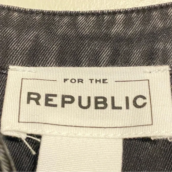 For The Republic Black Lyocell  Long Sleeved Shirt Dress size Large - Picture 14 of 15